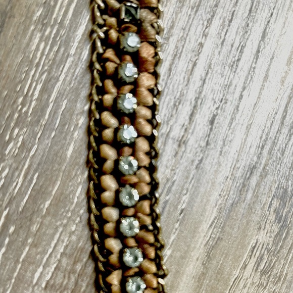 Unique Blue topaz, silk ribbon rope, and Silver Bracelet - Picture 7 of 8